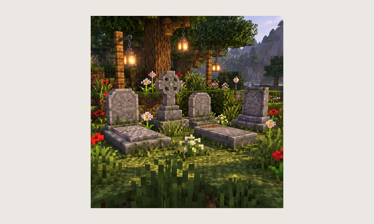 GraveStone Mod themed in-game scene for GraveStone Mod Modrinth Searches: How to Verify the Right Project